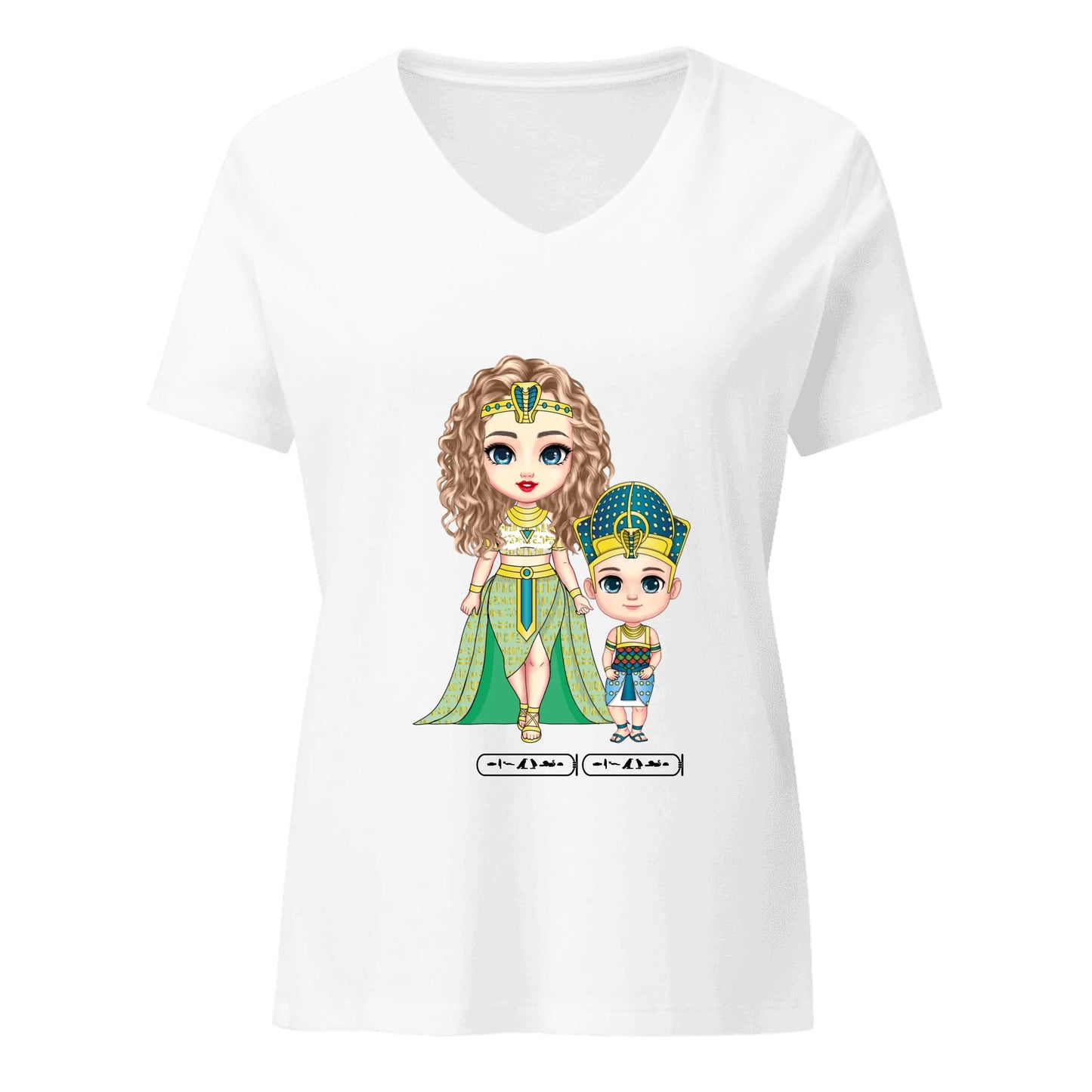 Personalized Mother & Kids Women's Relaxed V-Neck T-Shirt