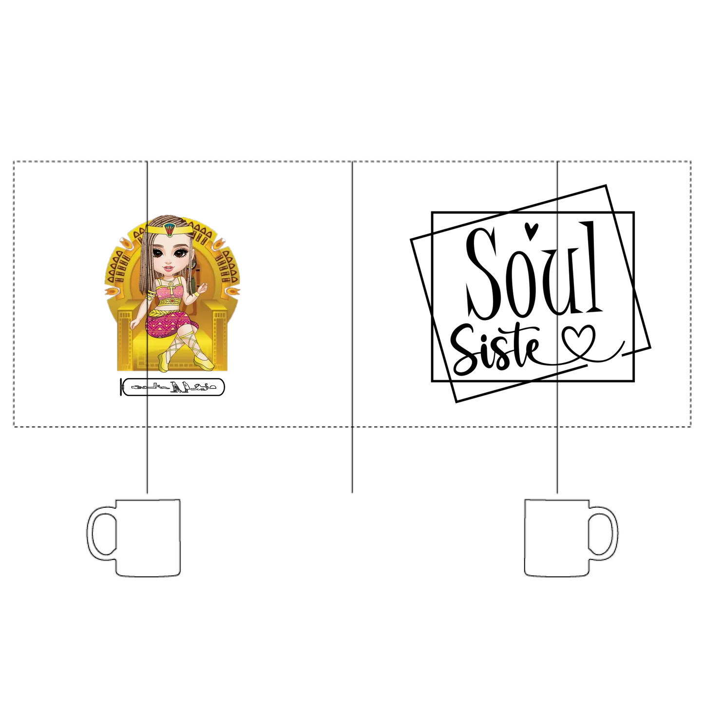 White Glossy Mug | Personalized Eternal Bestie Bond Egyptian Edition