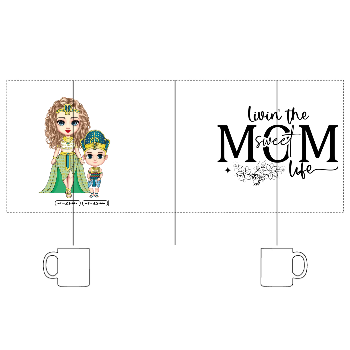 White Glossy Mug | Custom Hieroglyph Matriarch’s Legacy Gift