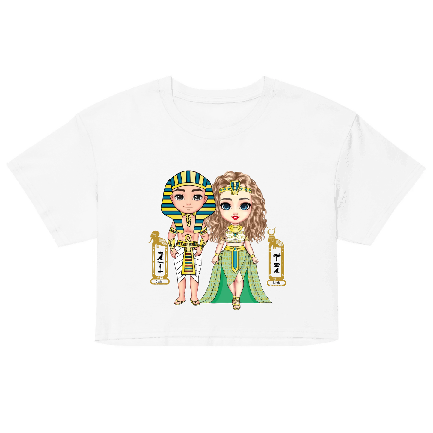 Crop Top | Personalized Egyptian Hieroglyph Romantic Summer Crop