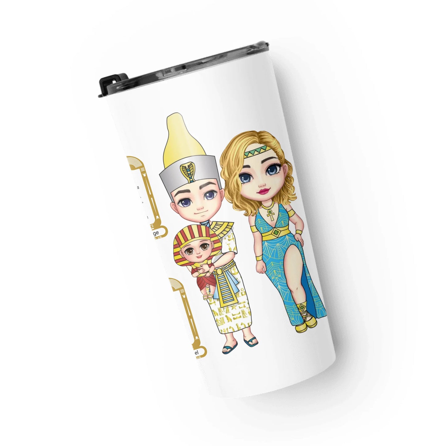 Tapered Stainless Steel Tumbler | Custom Egyptian Hieroglyph Newborn Blessing
