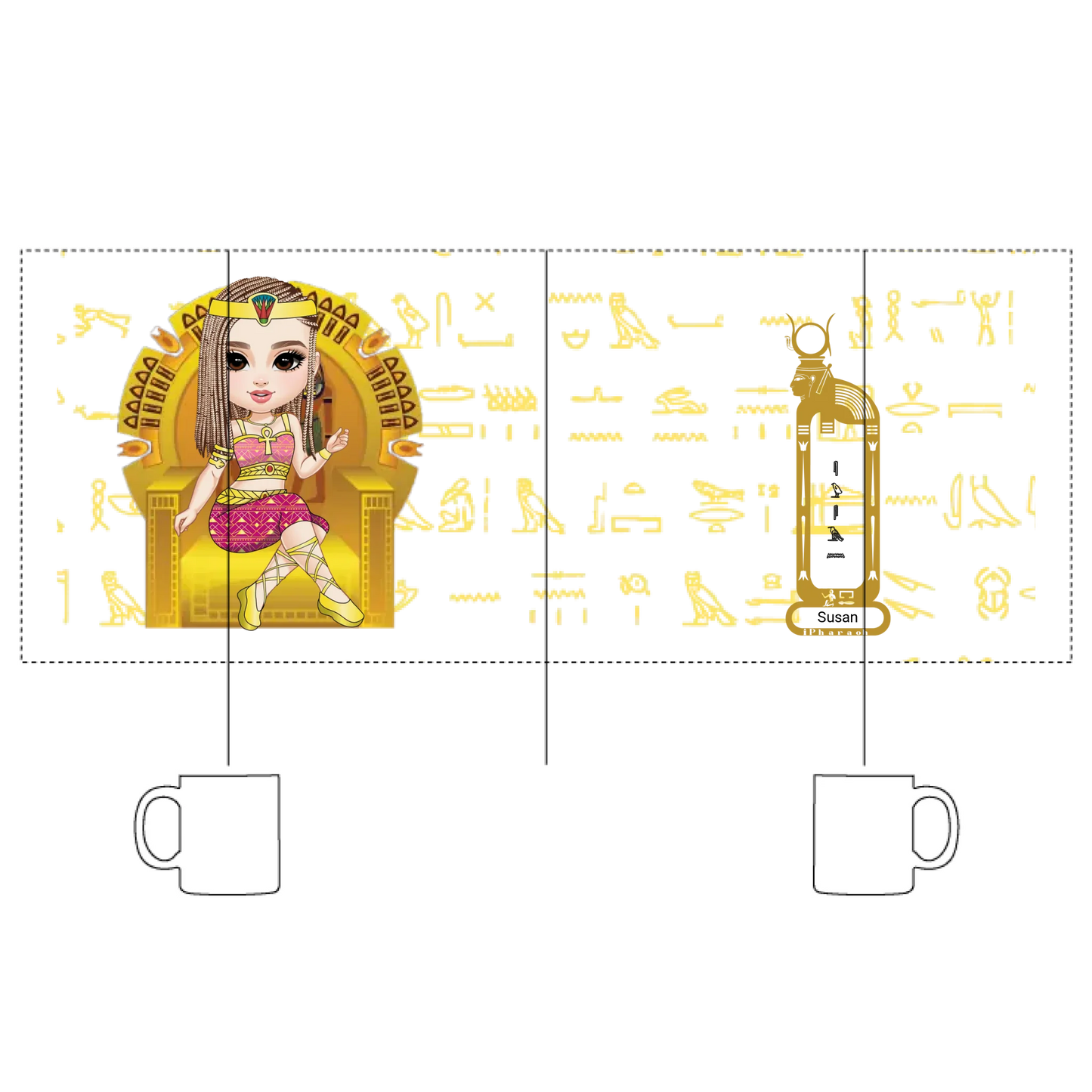 White Glossy Mug | Personalized Eternal Bestie Bond Egyptian Edition