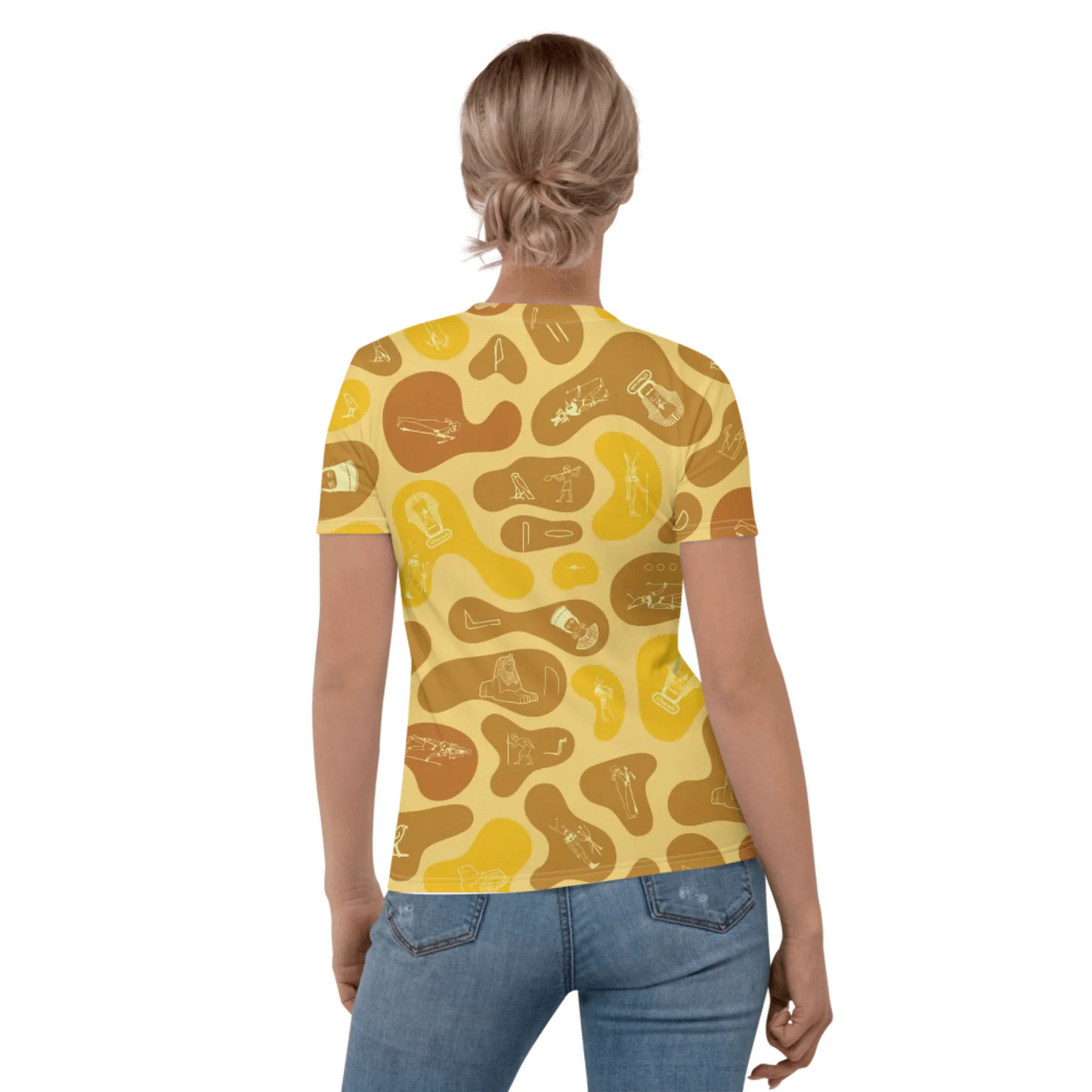 Personalized All-Over Print Women's Crew Neck T-Shirt | Camouflage | Desert Sand