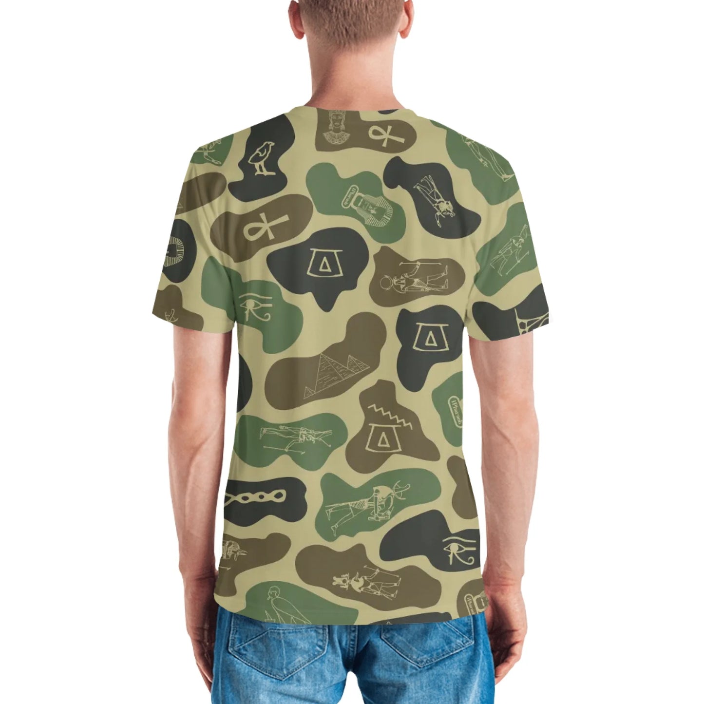Personalized All-Over Print Men's Crew Neck T-Shirt | Camouflage | Olive Drab