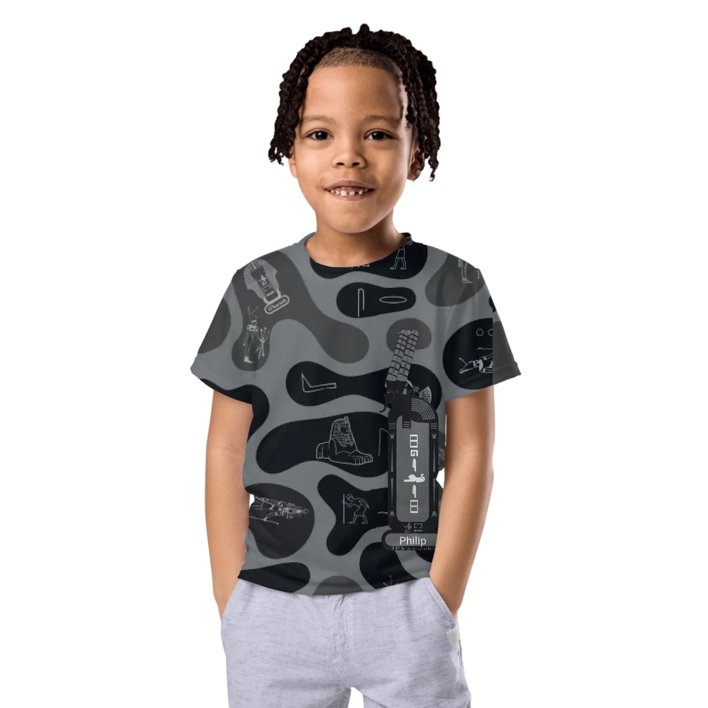Personalized All-Over Print Kids Crew Neck T-Shirt | Camouflage | Shadow