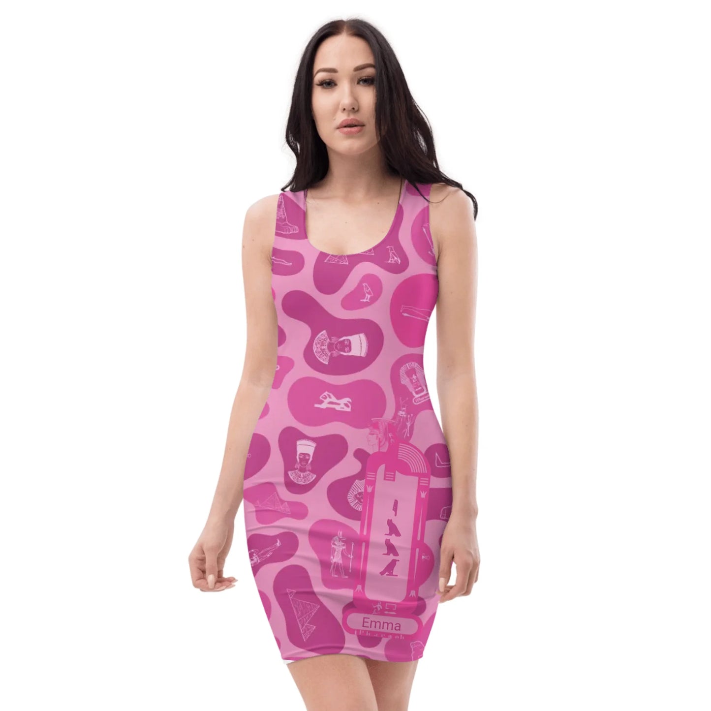 Custom Name Camo Bodycon Dress – Personalized Camouflage Mini Dress | Vibrant Lotus