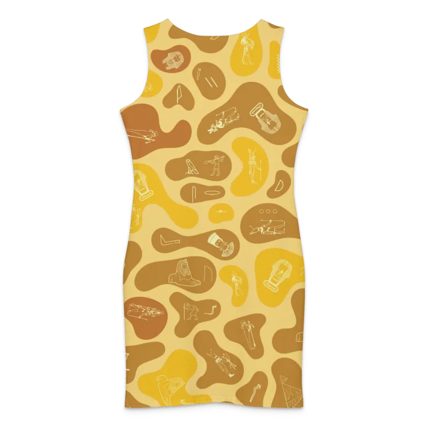 Custom Name Camo Cotton Bodycon Dress – Personalized Camouflage Mini Dress | Desert Sand