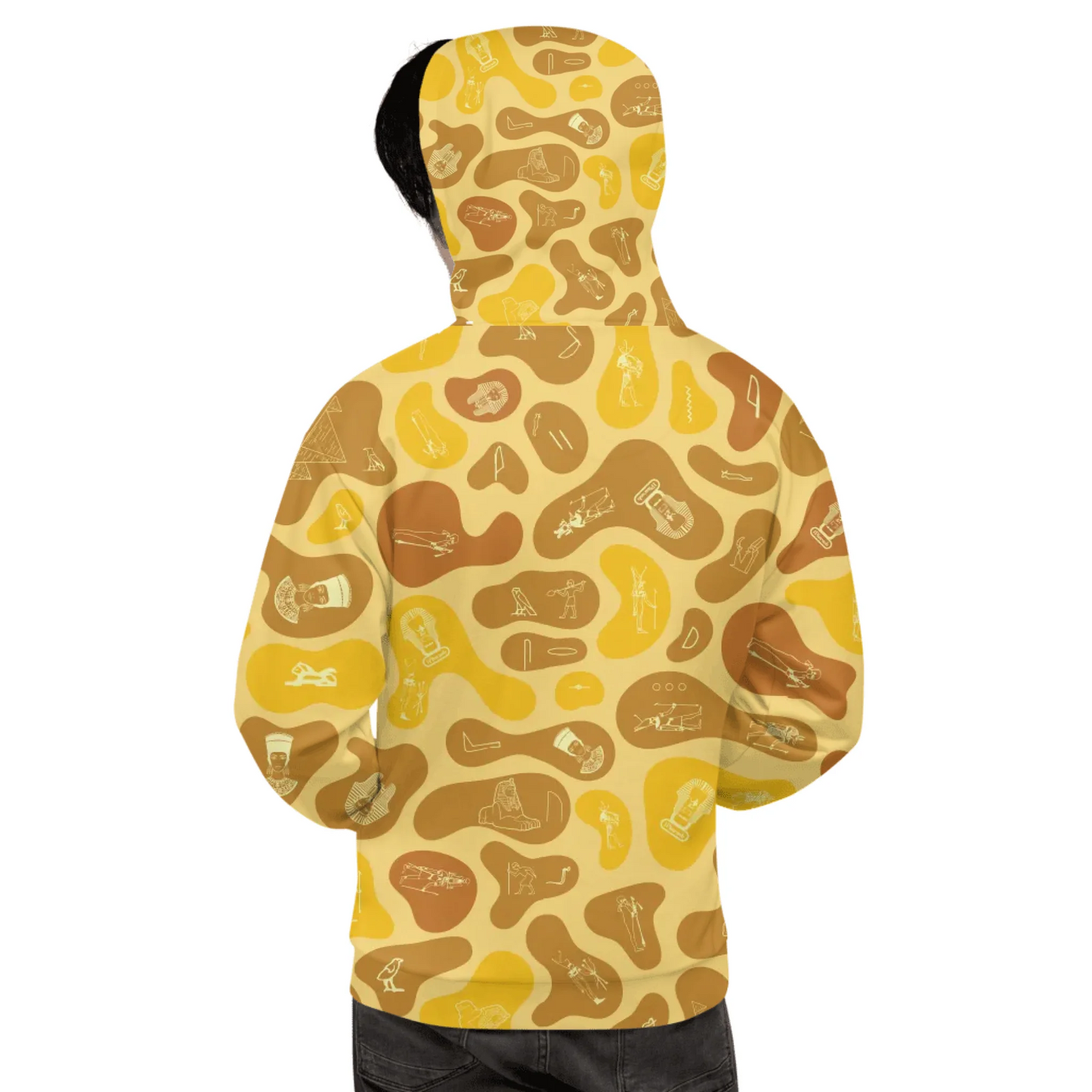 Custom Text Camo Pullover | Personalized Recycled Hoodie | Desert Sand