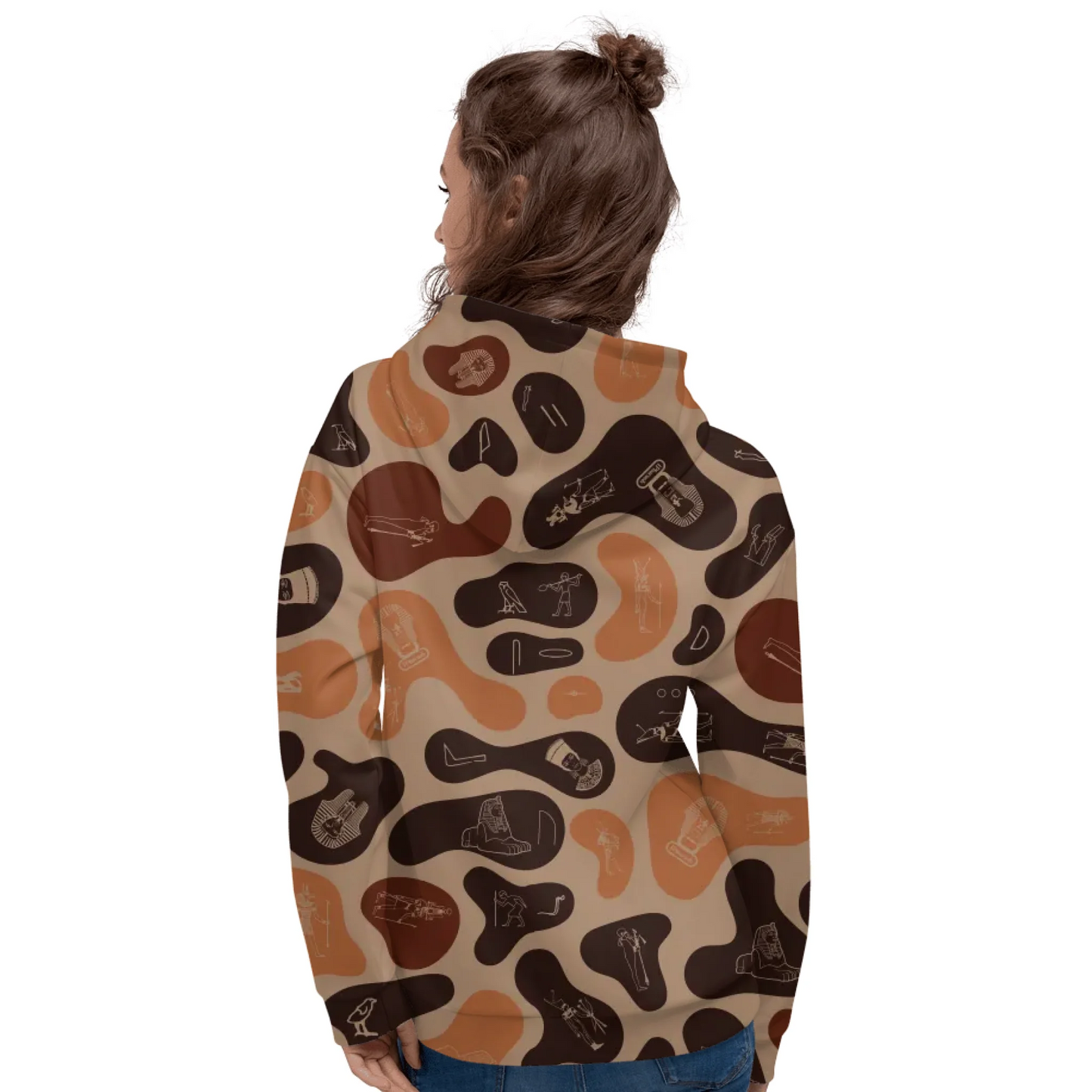 Custom Text Camo Pullover | Personalized Recycled Hoodie | Burnt Sand