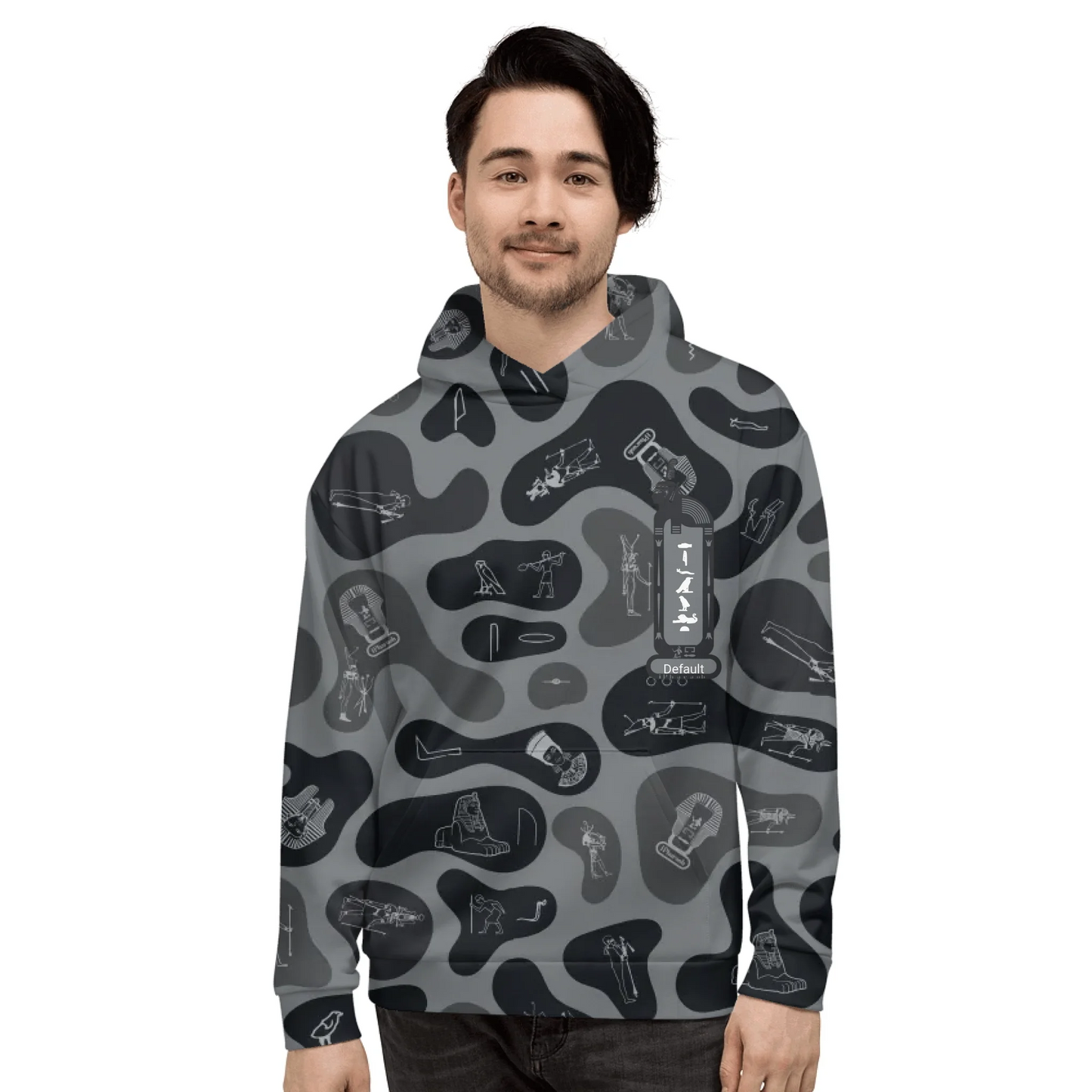 Custom Text Camo Pullover | Personalized Recycled Hoodie | Shadow