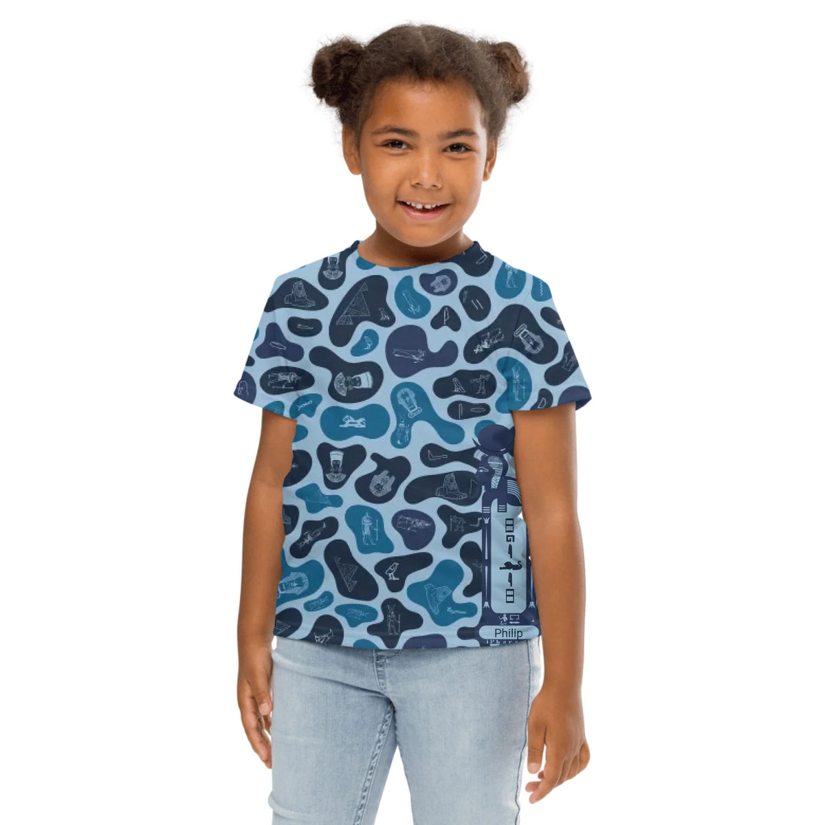 Kids Camo T-Shirt | Personalized Custom Name | Deep Ocean