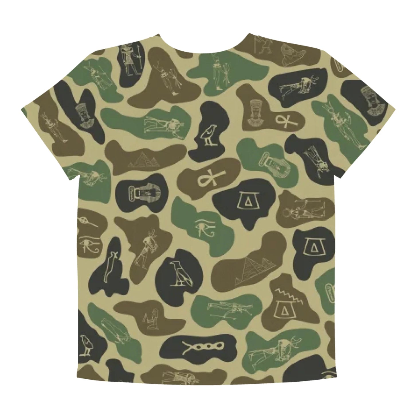 Personalized All-Over Print Youth Crew Neck T-shirt | Subtle Camo | Olive Drab