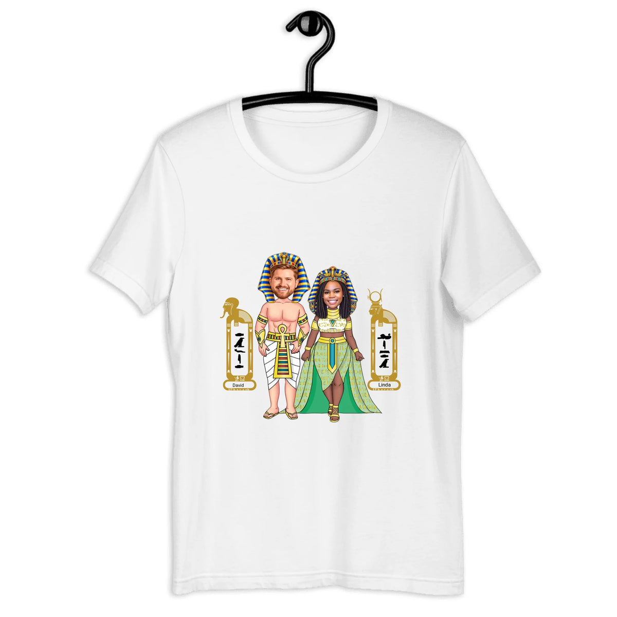 Custom Chibi Couple Shirt | Personalized Photo to Cartoon with Name | Unisex T-Shirt