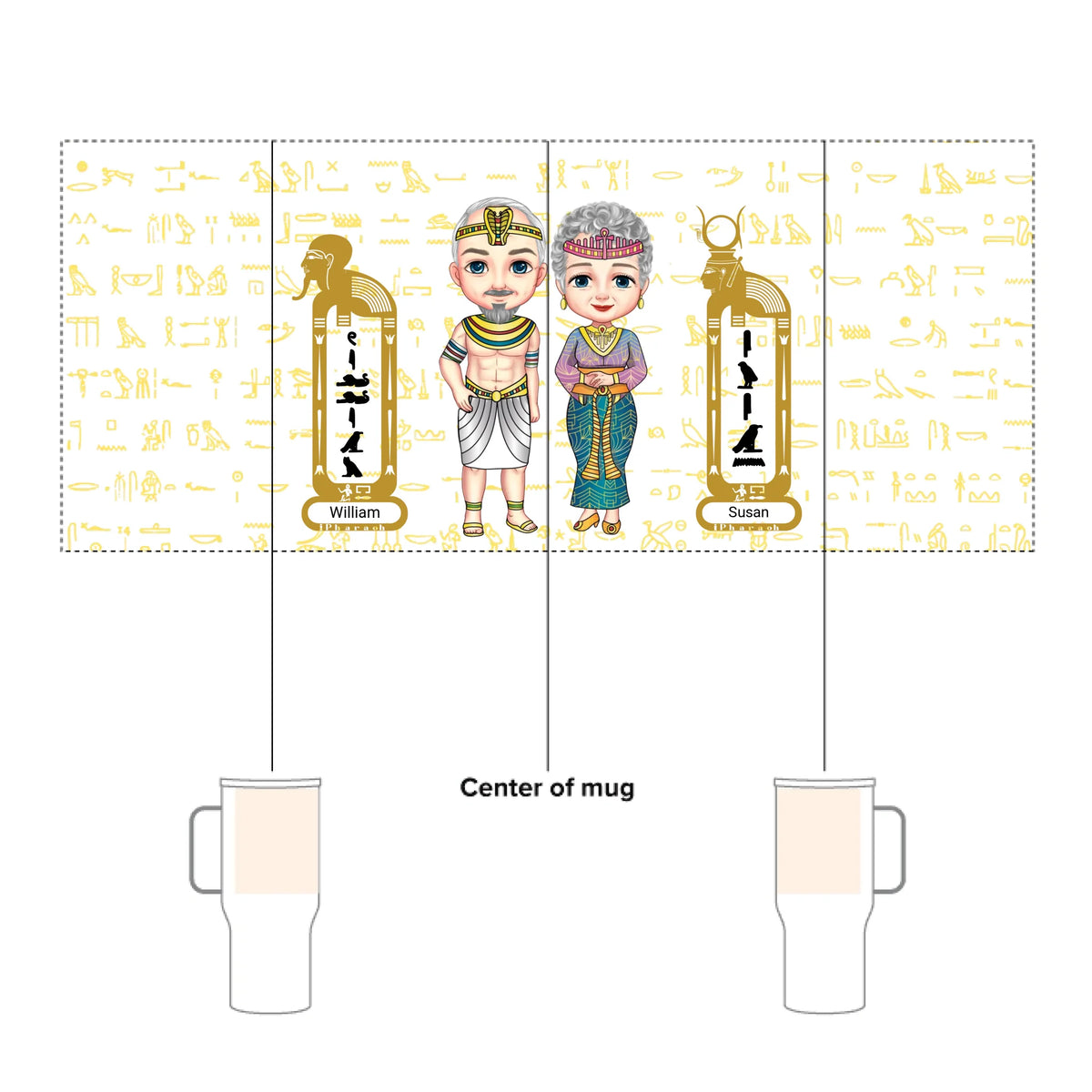 Personalized Grandparents Travel Mug with Handle, Christmas Gift, Custom Your Name Chibi Insulated Mug