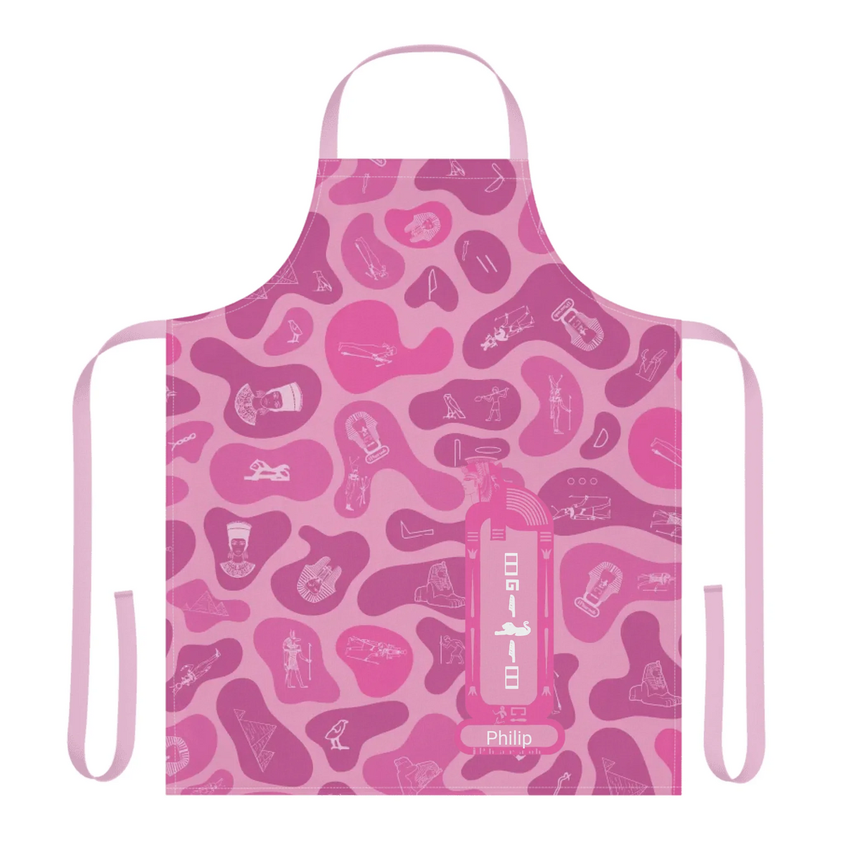 Women's Camouflage 5-Color Strap Apron, Christmas Gift for Her, Personalized Custom Name, Vibrant Lotus
