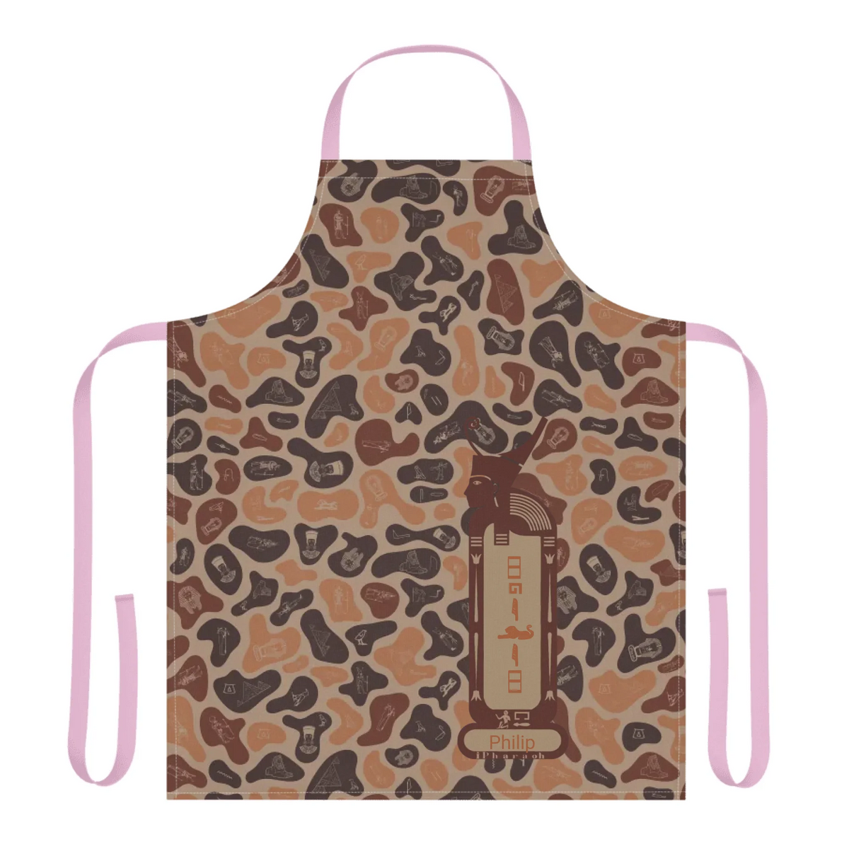 Women's Camo 5-Color Strap Apron, Christmas Gift for Her, Personalized Custom Name, Burnt Sand