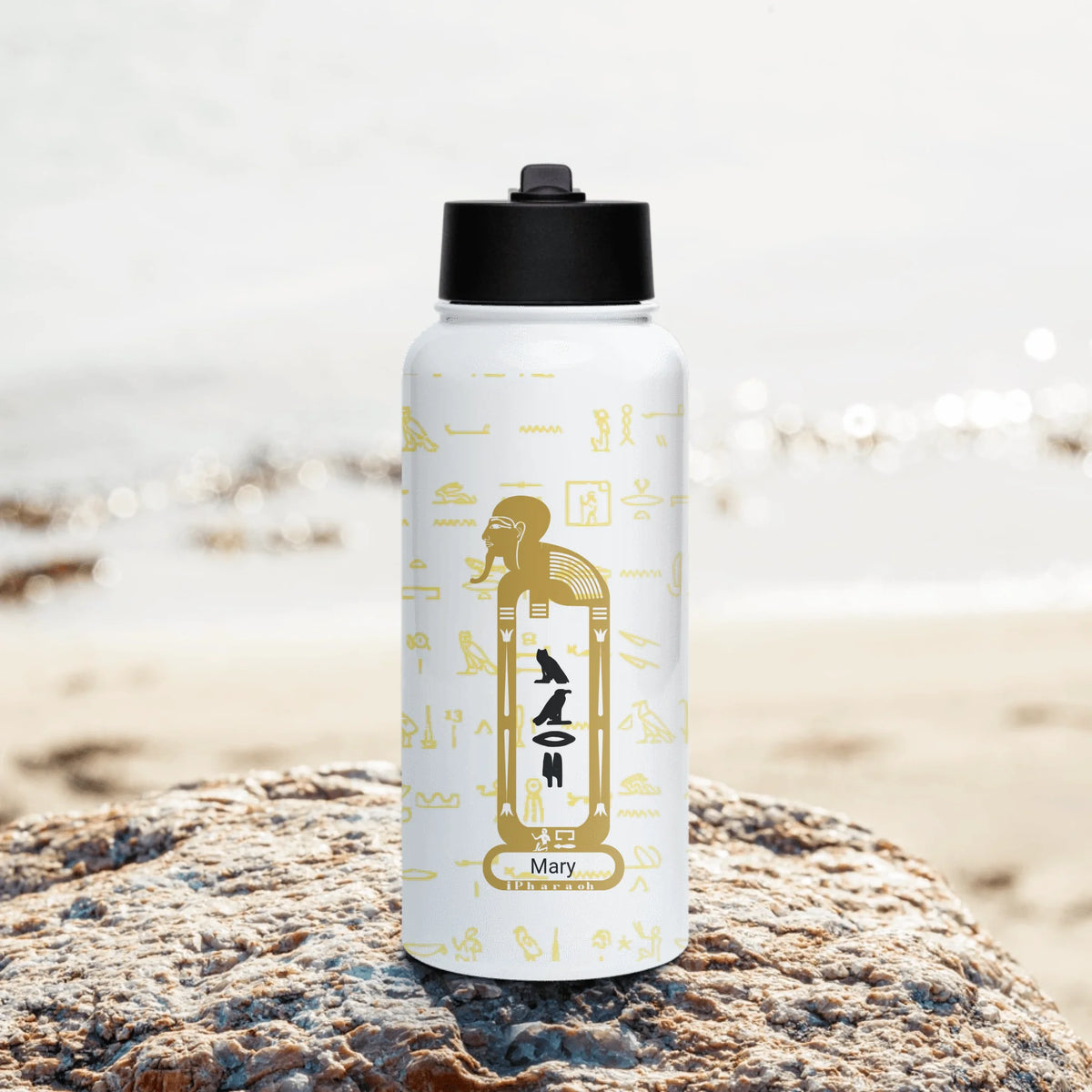Personalized Female Coworker Water Bottle with Straw Lid, Christmas Gift for Coworkers, Custom Your Name and Custom Face Insulated Bottle