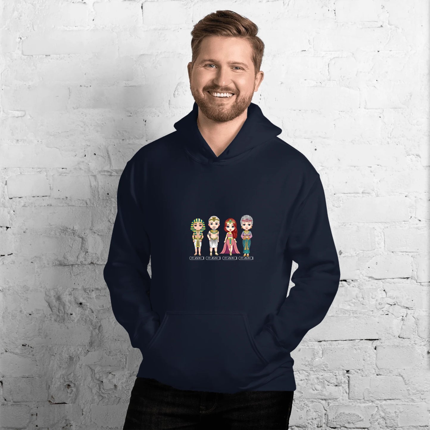 Custom Egyptian Hieroglyph Brothers, Sisters & Friends Unisex Hoodie