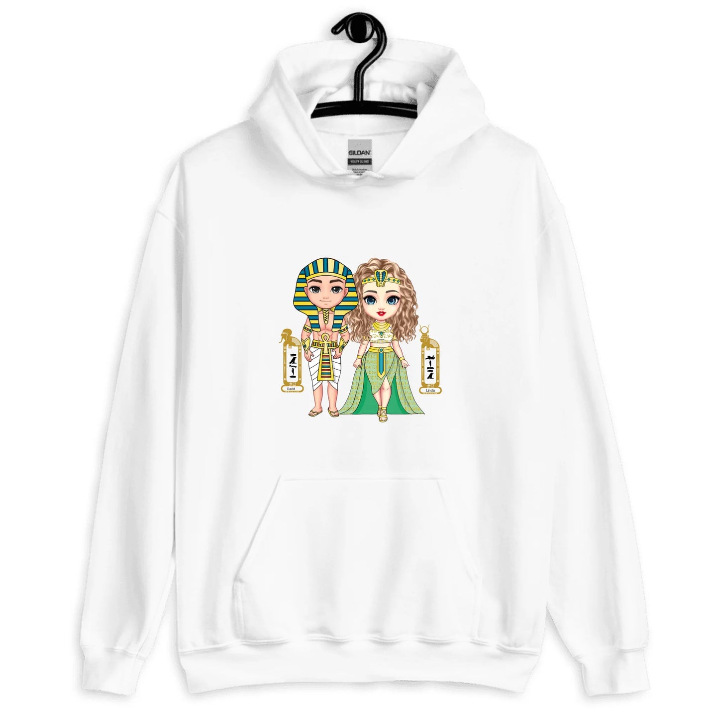 Souls of the Nile: Personalized Egyptian Couple’s Unisex Hoodie