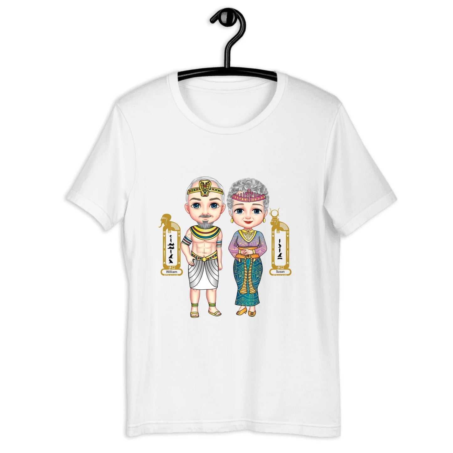 Custom Egyptian Hieroglyph Couple & Grandparents Unisex T-Shirt