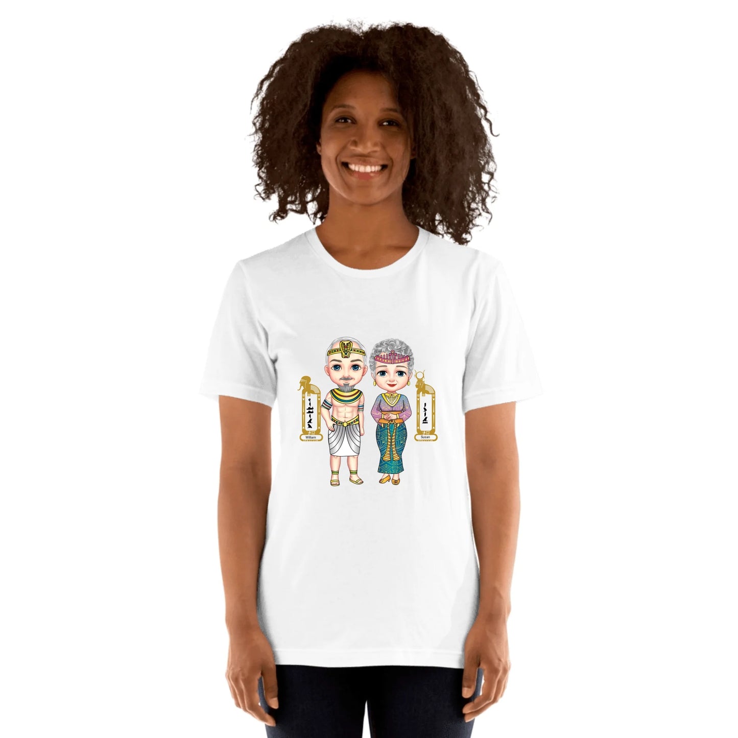 Custom Egyptian Hieroglyph Couple & Grandparents Unisex T-Shirt