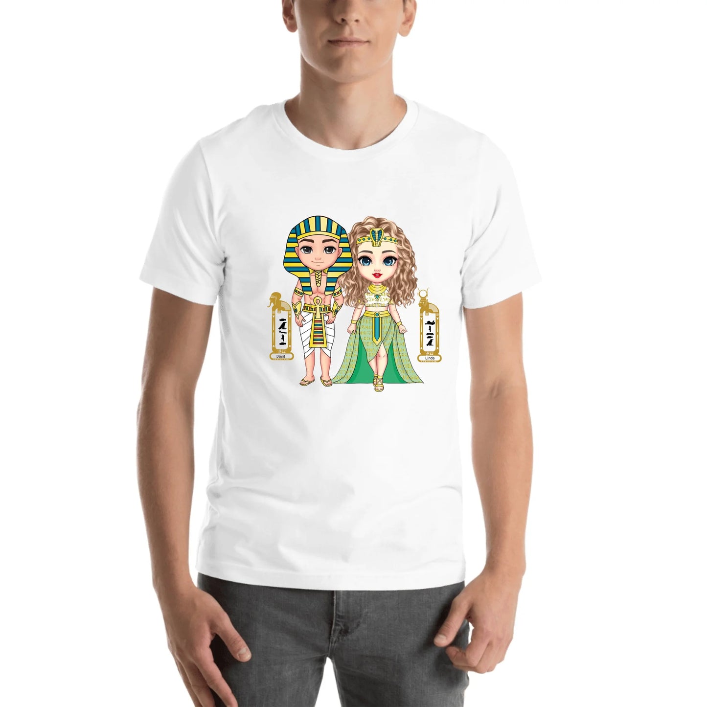 Personalized Egyptian Couple’s Unisex T-Shirt