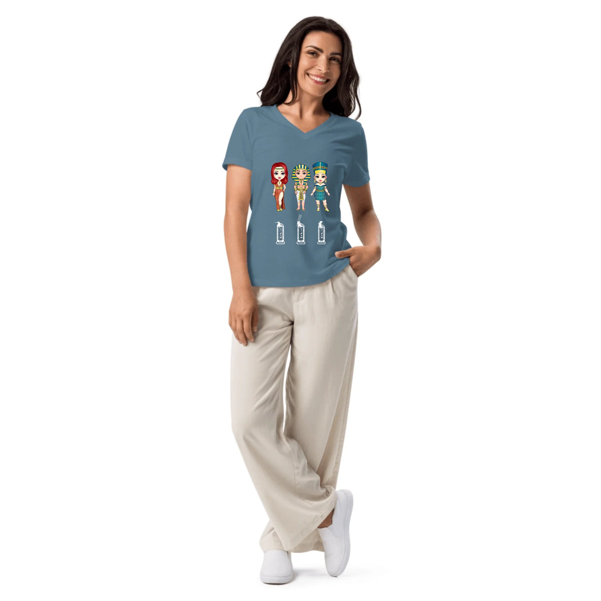 Personalized Sibling & Friends Women's Relaxed V-Neck T-Shirt