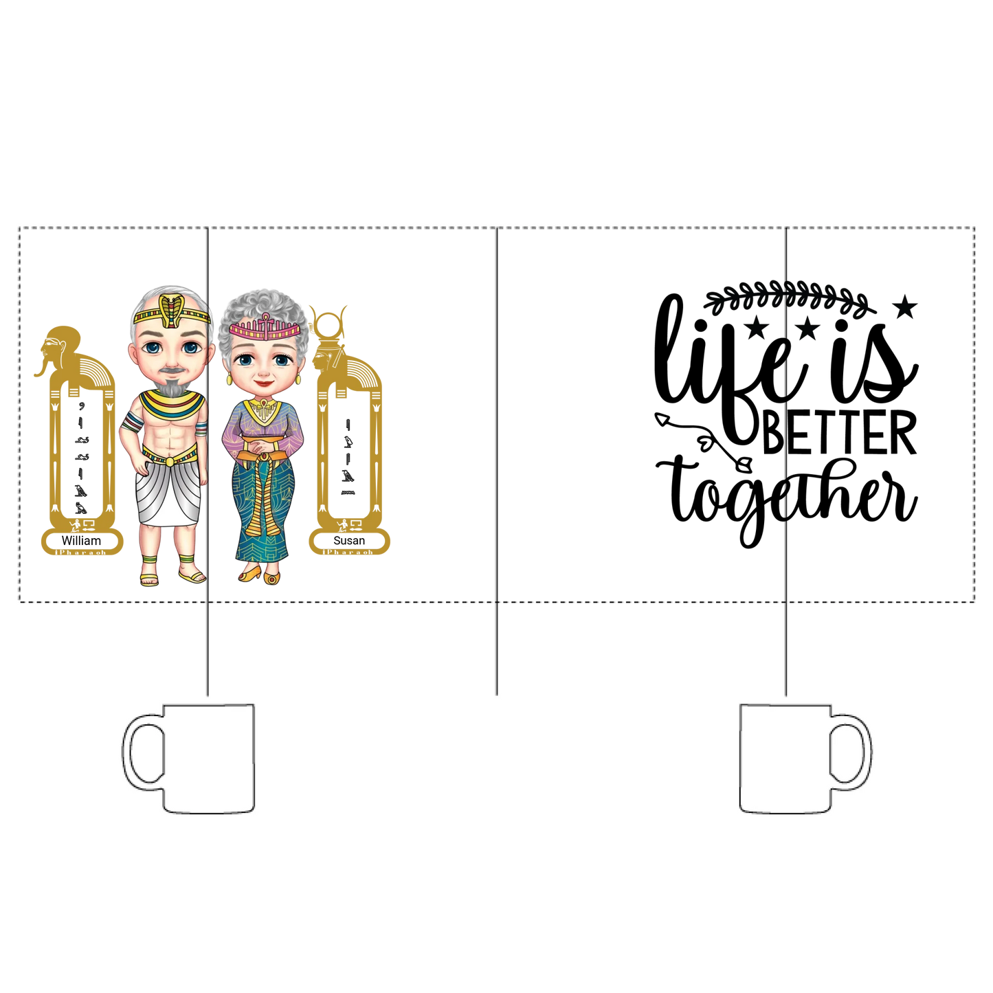 White Glossy Mug | Personalized Timeless Love Egyptian Grandparents Edition