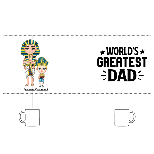 White Glossy Mug | Personalized Pharaoh’s Legacy Father & Kids