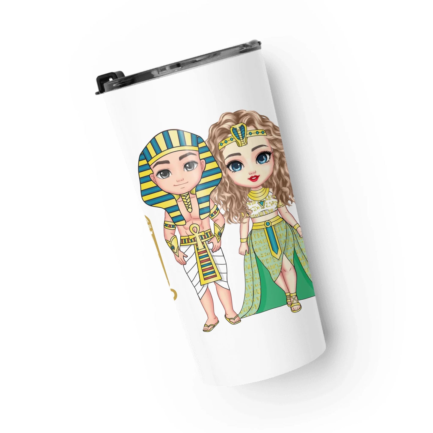 Tapered Stainless Steel Tumbler | Eternal Pharaoh & Queen Custom Love Travel Mug