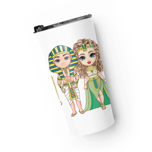 Tapered Stainless Steel Tumbler | Eternal Pharaoh & Queen Custom Love Travel Mug