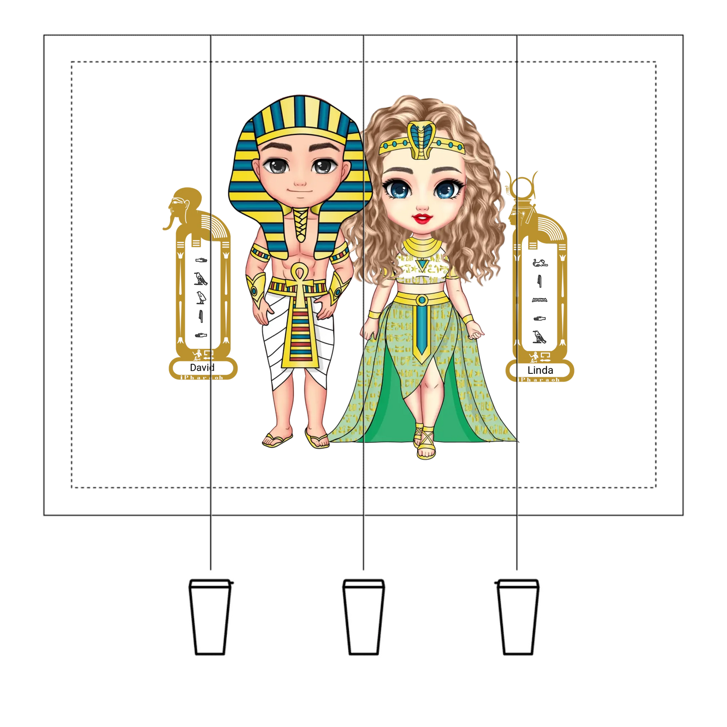 Tapered Stainless Steel Tumbler | Eternal Pharaoh & Queen Custom Love Travel Mug