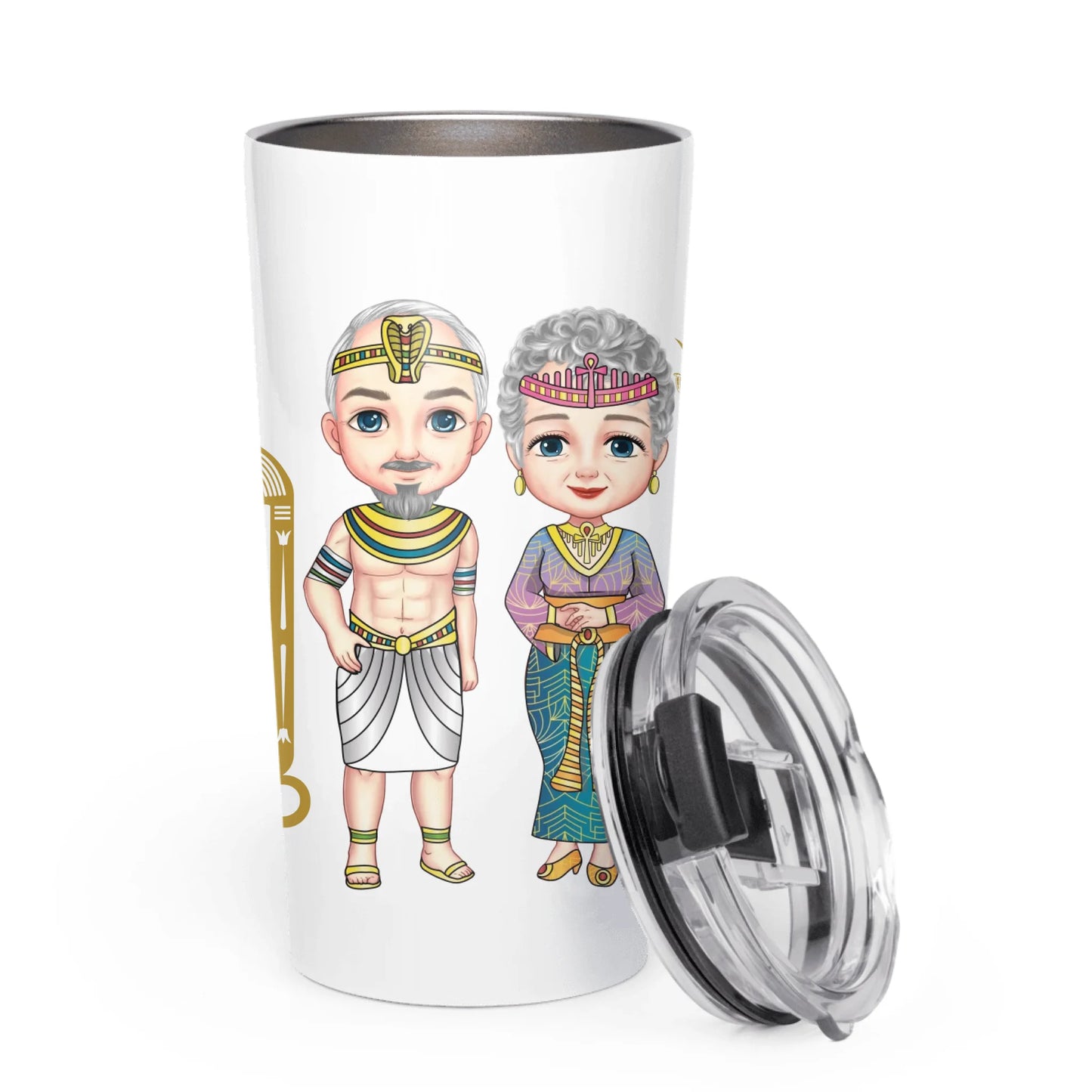 Tapered Stainless Steel Tumbler | Personalized Timeless Love Egyptian Grandparents Edition