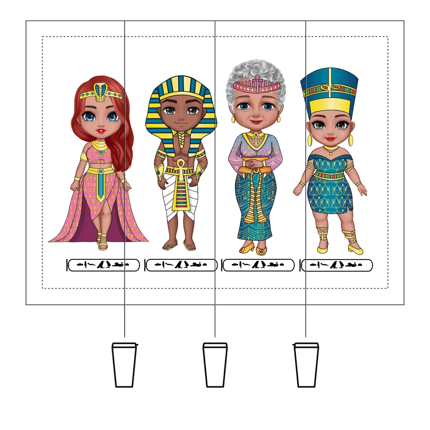 Stainless Steel Tumbler | Personalized Eternal Sibling Bond Egyptian Edition