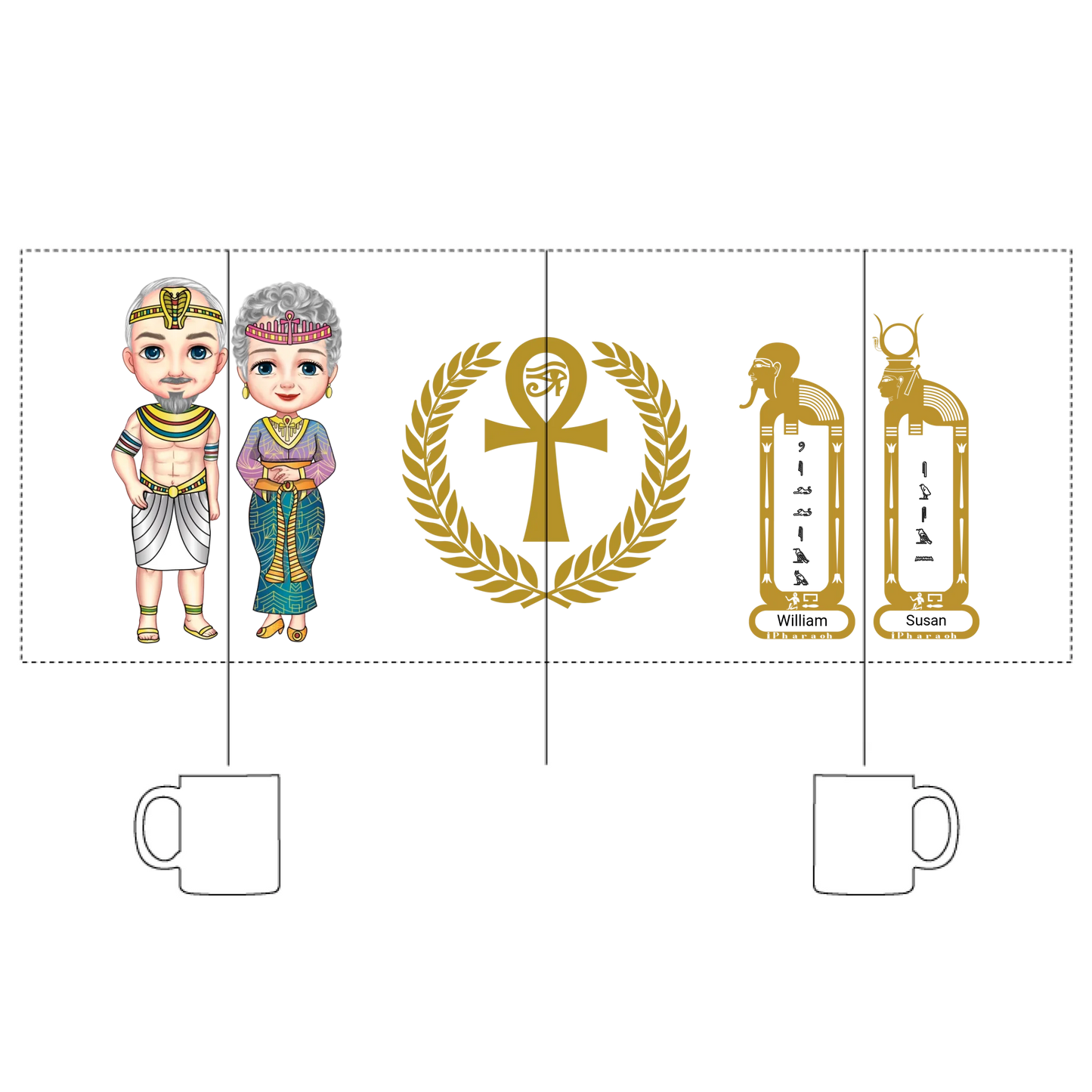 White Glossy Mug | Personalized Timeless Love Egyptian Grandparents Edition