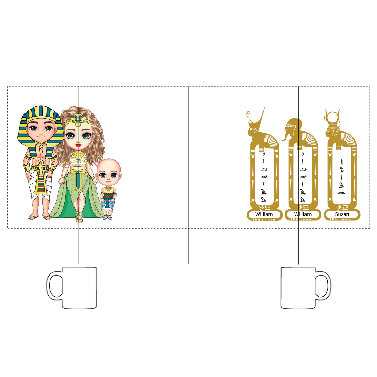 White Glossy Mug | Personalized Pharaoh’s Legacy Family