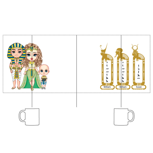 White Glossy Mug | Personalized Pharaoh’s Legacy Family
