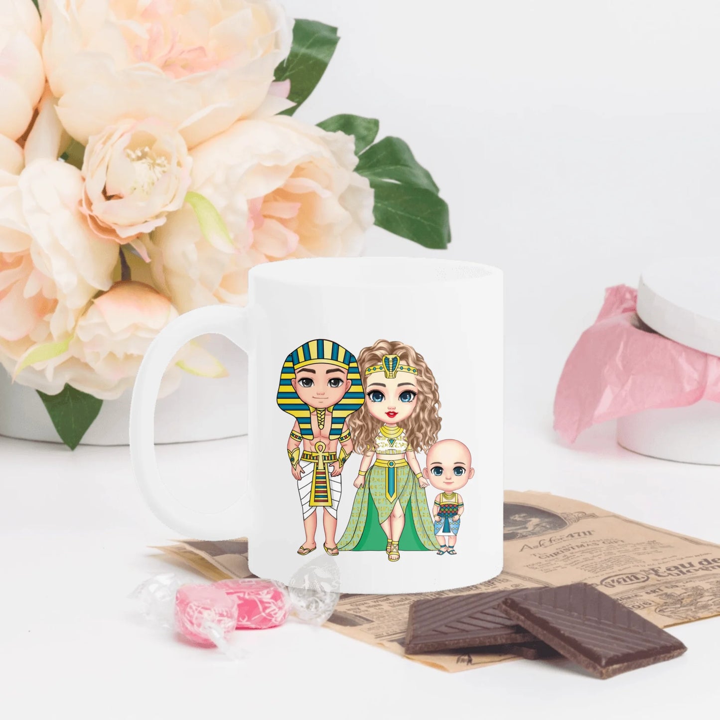 White Glossy Mug | Personalized Pharaoh’s Legacy Family