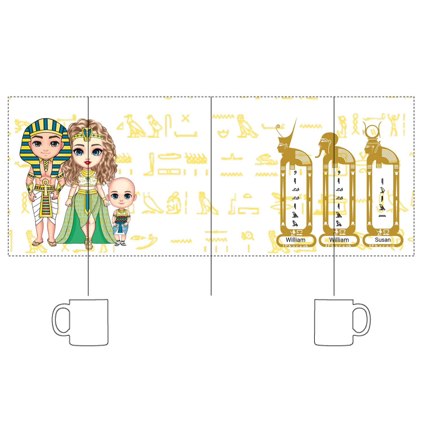 White Glossy Mug | Personalized Pharaoh’s Legacy Family