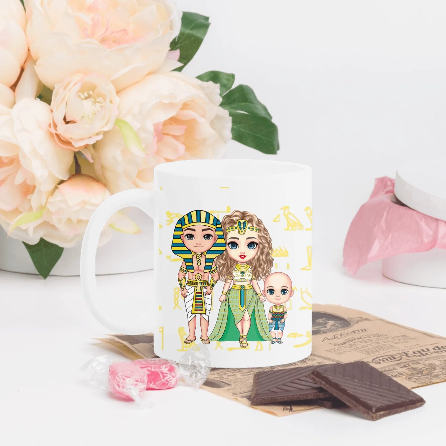 White Glossy Mug | Personalized Pharaoh’s Legacy Family