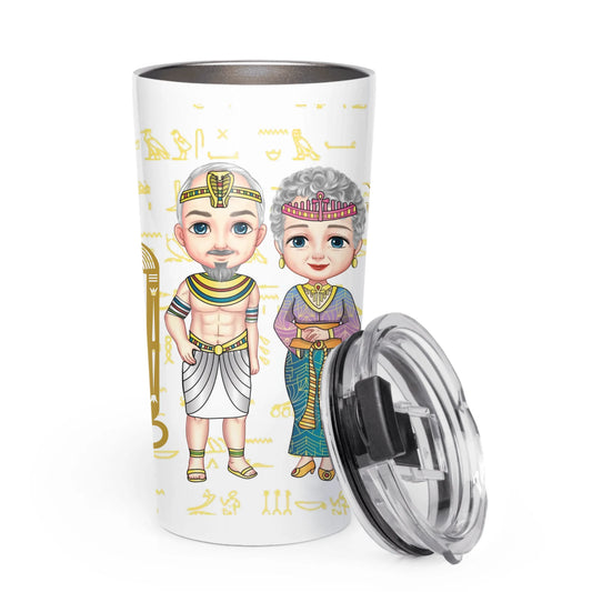 Tapered Stainless Steel Tumbler | Personalized Timeless Love Egyptian Grandparents Edition