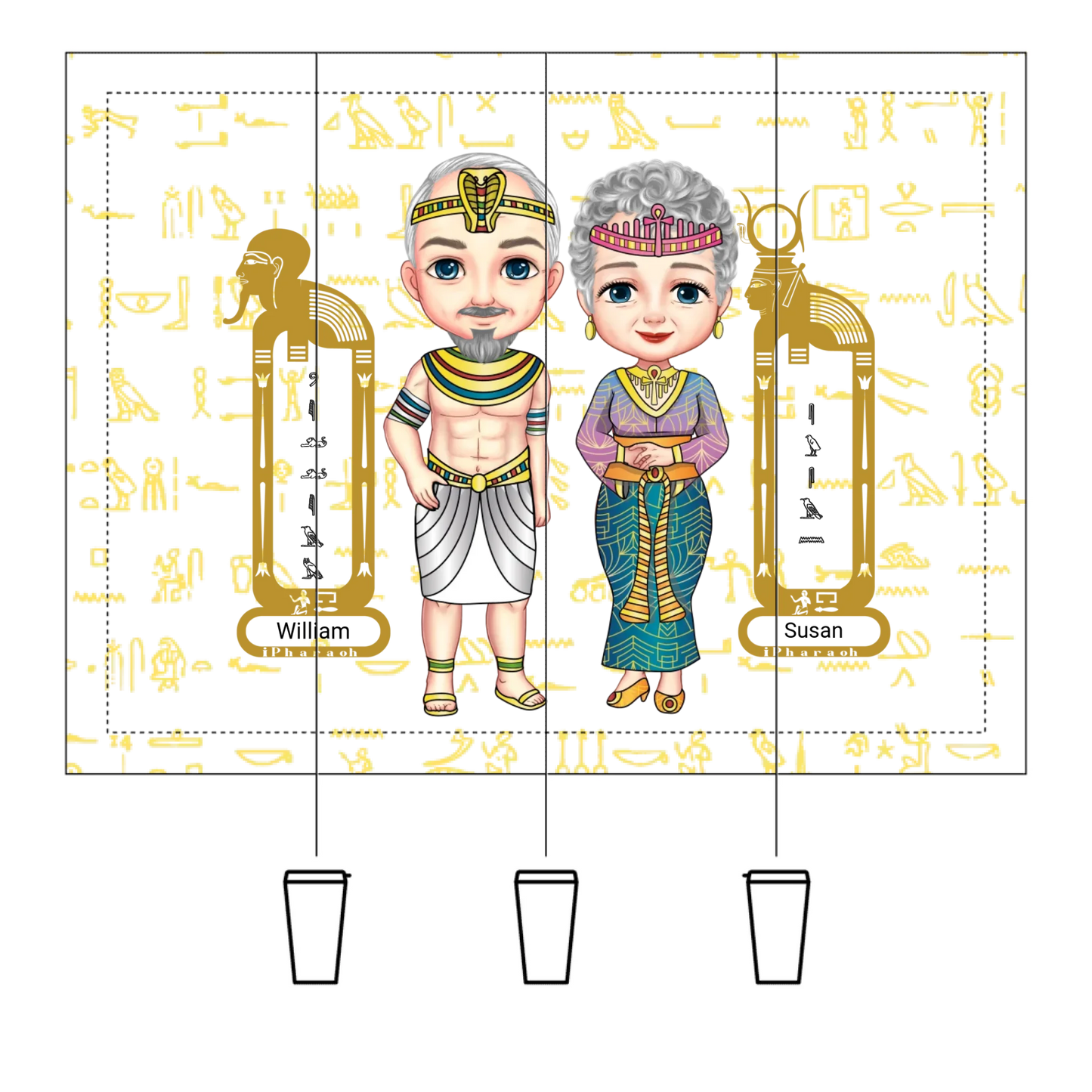 Tapered Stainless Steel Tumbler | Personalized Timeless Love Egyptian Grandparents Edition
