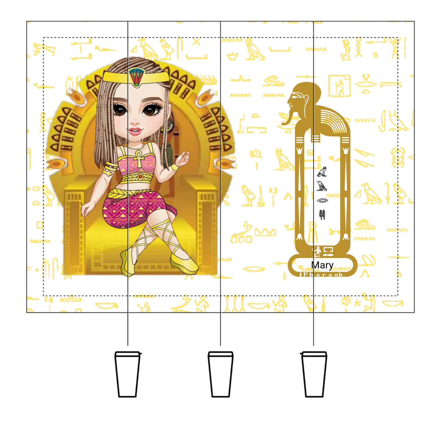 Tapered Stainless Steel Tumbler | Personalized Eternal Bestie Bond Egyptian Edition