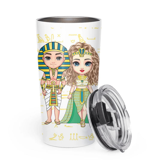 Tapered Stainless Steel Tumbler | Eternal Pharaoh & Queen Custom Love Travel Mug