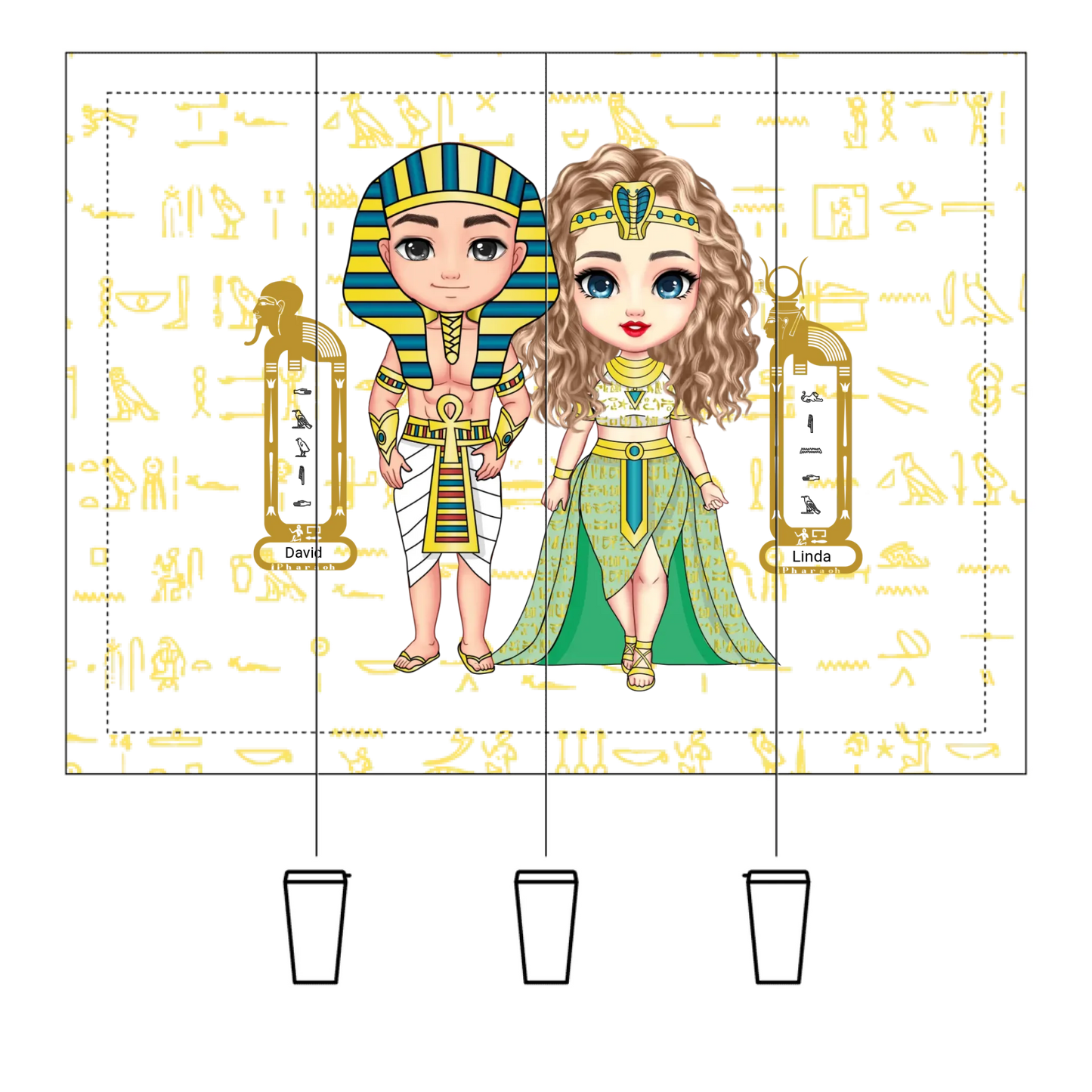 Tapered Stainless Steel Tumbler | Eternal Pharaoh & Queen Custom Love Travel Mug