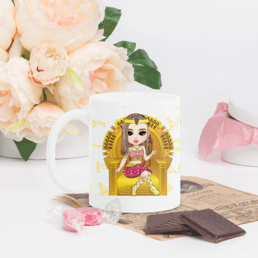 White Glossy Mug | Personalized Eternal Bestie Bond Egyptian Edition