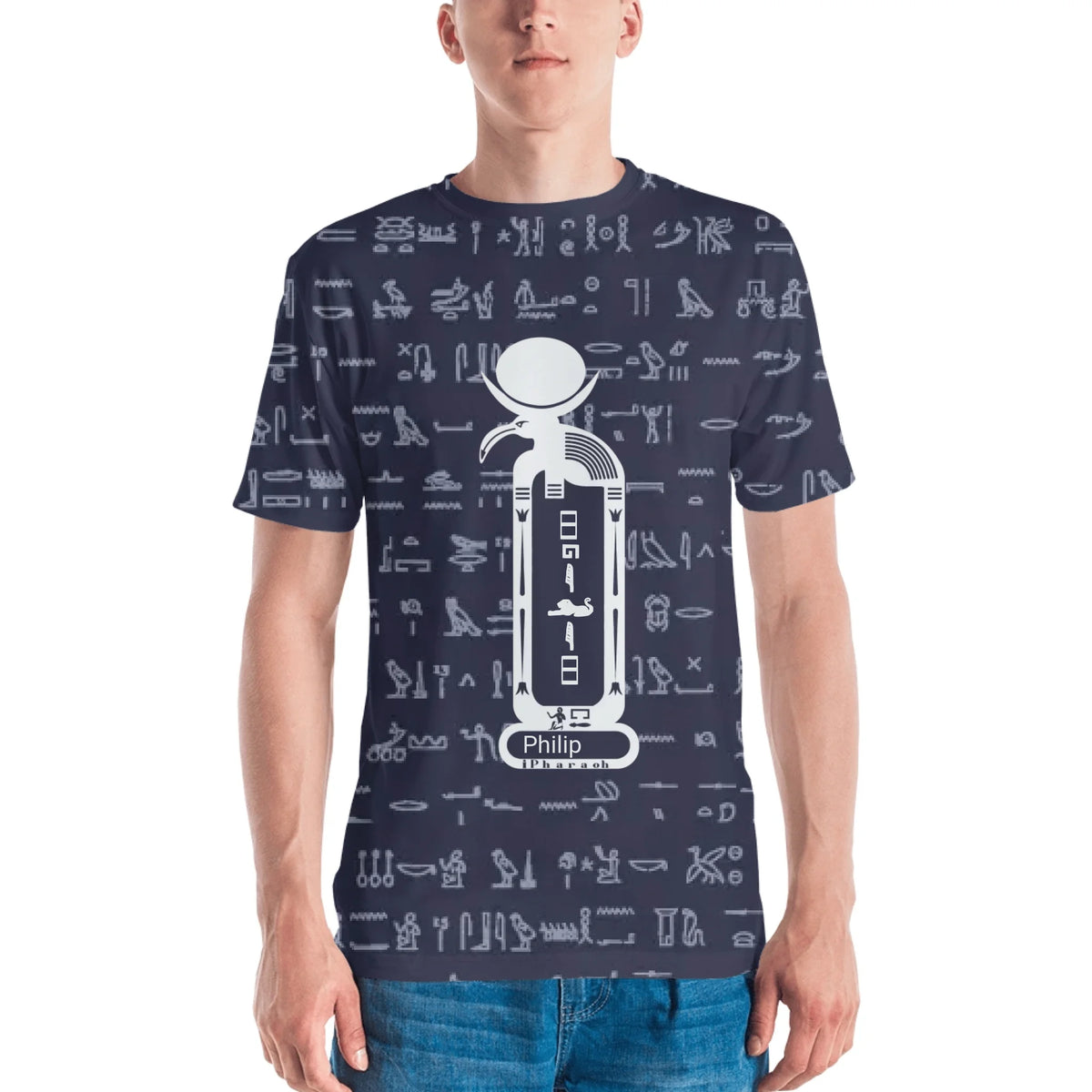 Men's All-Over Print T-Shirt | Custom Name Cartouche | Moonlit Ocean