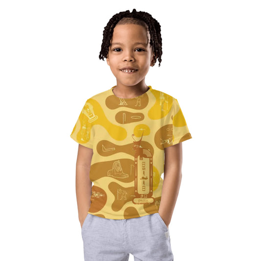 Personalized All-Over Print Kids Crew Neck T-Shirt | Camouflage | Desert Sand
