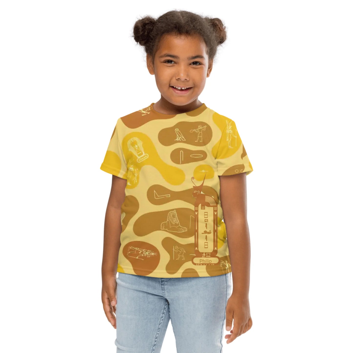 Personalized All-Over Print Kids Crew Neck T-Shirt | Camouflage | Desert Sand