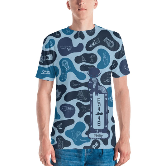 Personalized All-Over Print Men's Crew Neck T-Shirt | Camouflage | Deep Ocean